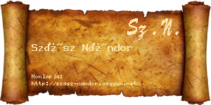 Szász Nándor névjegykártya