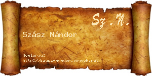 Szász Nándor névjegykártya
