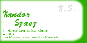 nandor szasz business card