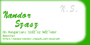 nandor szasz business card